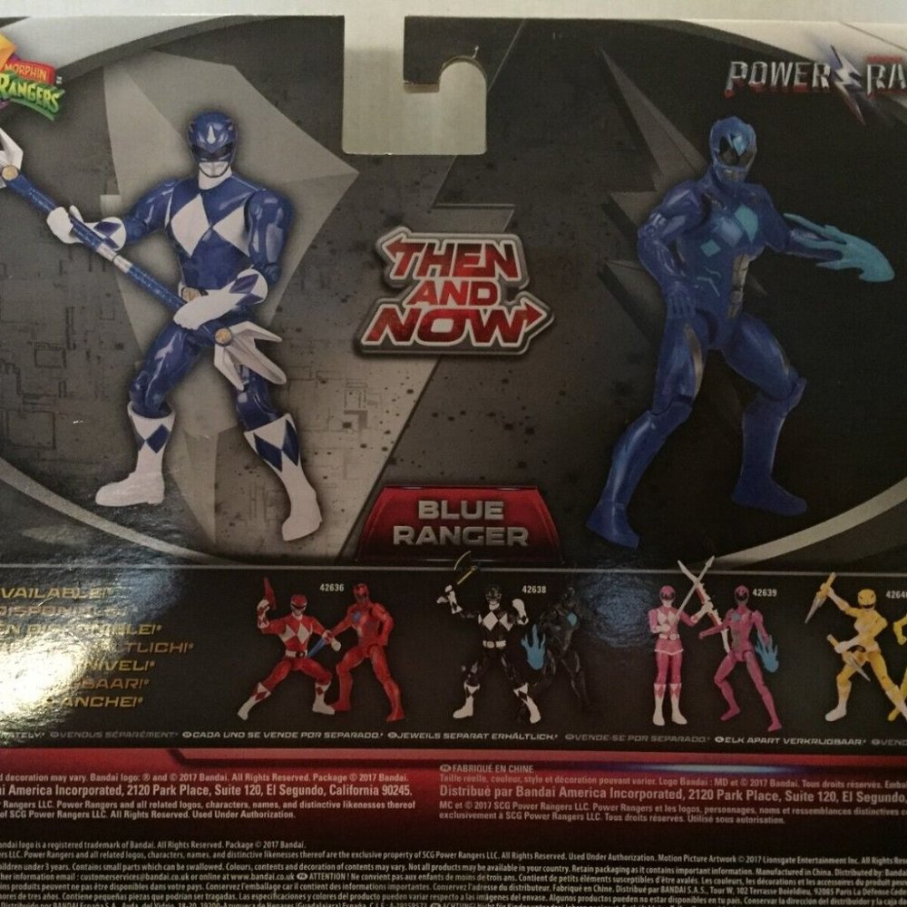 New Power Rangers Then and Now Blue Ranger Two Pack Action Figures - Picture 8 of 10